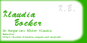 klaudia bocker business card